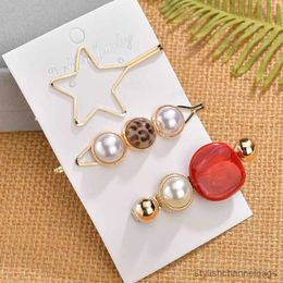 Altro Big Gold Hairpin for Women Hair Jewelry Stone Geometric Simulated Pearl Bobby Barrette Accessorio per testa vintage