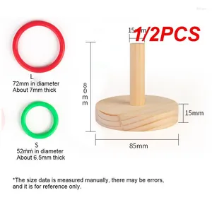 Autres fournitures d'oiseaux 1 / 2pcs 3cm PARROT RING TOUET SOLID WOOD Intelligence Intelligence Traine Interactive Toys Birds