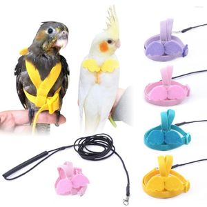 Autres fournitures pour oiseaux 1 pièce perroquet harnais laisse ensemble perroquets réglables extérieur corde volante formation anti-morsure pour calopsitte petit