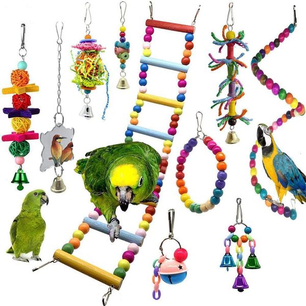 Otros suministros para pájaros 10 juguetes para loros masticar periquito perca y columpio Accesorios para mascotas Escalera para cacatúas Soporte parkiet speelgoed jouet perroquet 230130