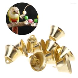 Andere vogelbenodigdheden 10 pc's gouden klokken voor ambachtelijke metalen ringing bel home decor diy educatief speelgoed papegaai kauwspeelgoed accessoires