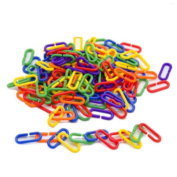 Otros suministros de aves 100pcs c clips loro juguetes accesorios ganchos enlaces de cadena de cadena rata de jaula de escalada para planeadores de azúcar ratas pequeñas mascotas