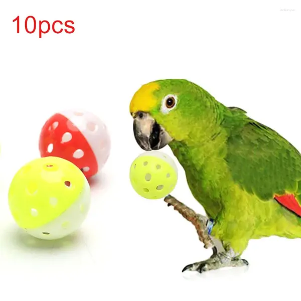 Otros suministros de aves 10pcs Toyos de mascotas Hollow Rolling Ball para periquitos Cockatiel Parrot Chew Cage Fun Fun