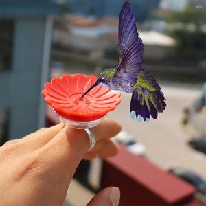Autres fournitures d'oiseau 1pc Créatic Birds Feeder Water avec bague Fleurer Fleur Forme de colibris Drinker Plastic portable Plastic