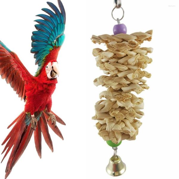 Otros suministros de pájaros 1pc Parrot Chew Bites Bola de paja Juguetes para mascotas Budgie Birdet Magic