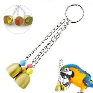 Andere vogels benodigdheden 1 st Parrot Toy Hanging 3 Bells Chain Cage Stand Bite Speel Sound Toys Resistant Tearing Pet Pet Product