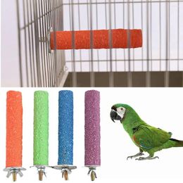 Autres fournitures pour oiseaux 1pc bâton de bois de broyage pour animaux de compagnie pulvérisé avec broyeur coloré sables perruche tige jouet perroquet Gri M8j3