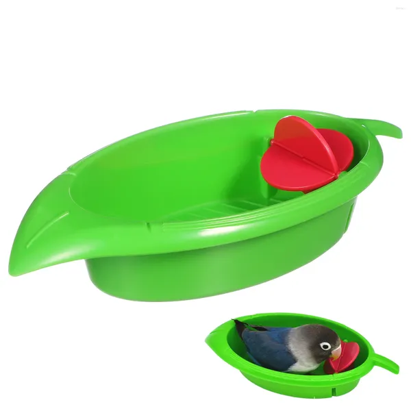 Autres fournitures d'oiseaux 1pc accessoire de baignoire de douche pour perroquet (vert rose)