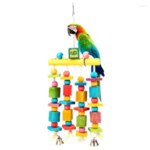 Autres fournitures d'oiseaux 1pcs perroquet mâcher des blocs de jouets nœuds déchirant la morsure de cage en bois pour les cacaws gris africains cacato