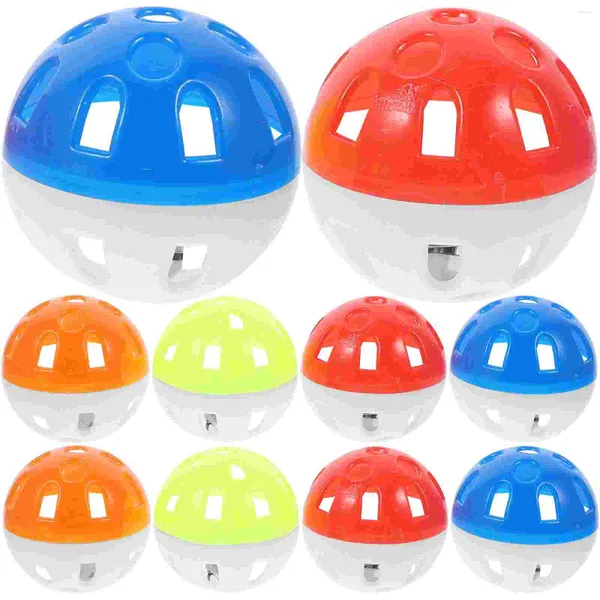 Autres oiseaux Fournitures 20 PCS Bell Hollow Ball Fourniter des jouets Perrettes Funny Boules le chat Cat Plastic Plastic Parkets Bells Cage