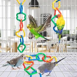 Otros suministros para pájaros 20 piezas Clip de plástico Ganchos Cadena Enlace Color del arco iris Niños Aprendizaje Juguete Pequeño Mascota Loros Jaula Accesorio