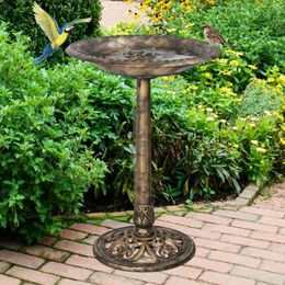 Otros suministros de aves 28 "Alimentador de baño de pedestal Decoración de jardín al aire libre Bronce independiente