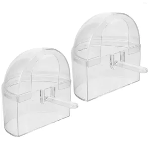 Autres fournitures d'oiseau 2PCS Feeder en acrylique Boîte d'alimentation