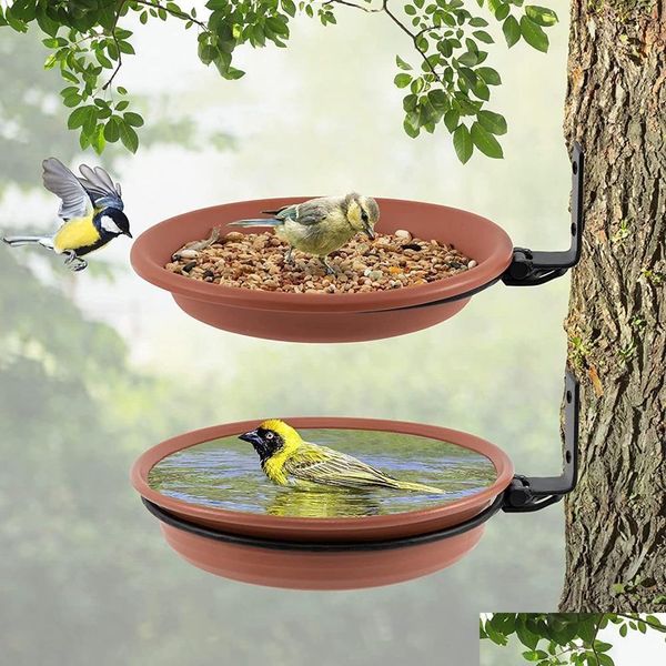 Autres fournitures d'oiseaux 2pcs Plateau d'alimentation pour colibris en plein air de grande capacité, installation simple avec supports robustes 230130 Drop Dhhk7