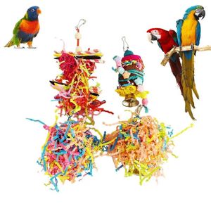 Andere vogelbenodigdheden 4pcs papegaai speelgoed crinkled paper kauwset entertainmentoefening oefening