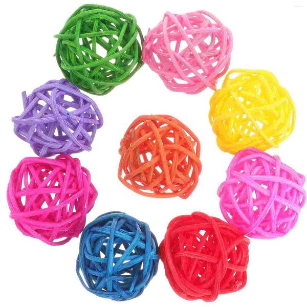 Otros suministros de aves 50 PCS Parrot Masticando Pet Plaything Bite para hierba y vides DIY Rattan Ball Decoración Morder