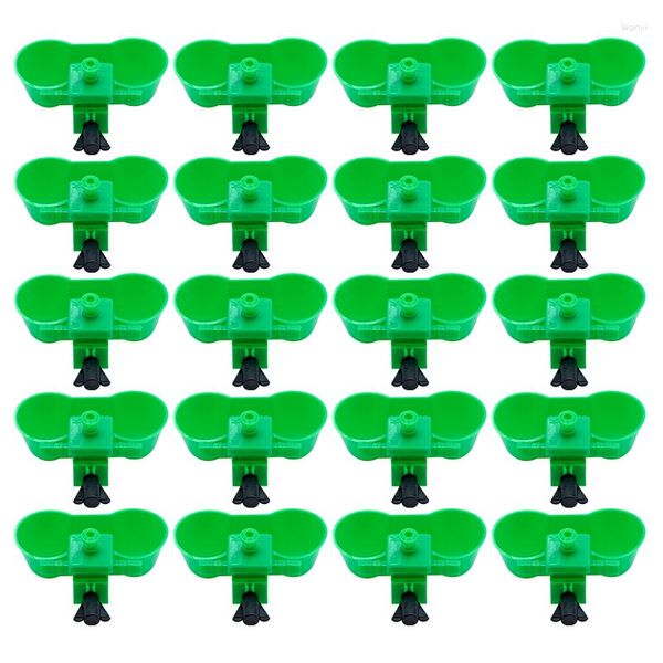 Autres fournitures d'oiseaux 50pcs bol d'eau potable de caille automatique vert double tasses outils d'alimentation d'oiseaux siamois les bols