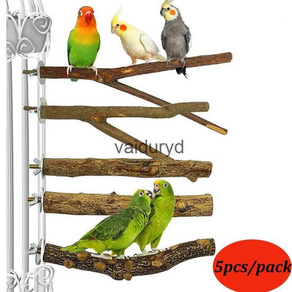 Otros suministros para pájaros 5 unids/set Pet Parrot Raw Wood Fork Stand Rack Toy Branch Perches para Bird Hamster Cage Accesorios Suppliesvaiduryd