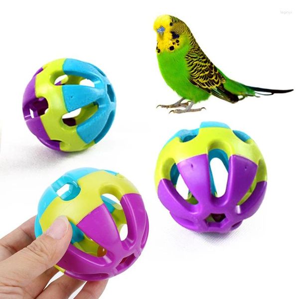 Autres fournitures d'oiseau 7cm ABS Ball Motte mâchonnez mordant avec Bell Parkeet Parrot pour animaux de compagnie