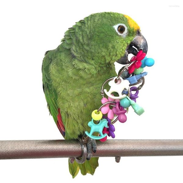 Otros suministros para pájaros 8 estilos Juguetes para loros Pájaros de madera de pie Estante para masticar Bola de cuentas Corazón Forma de estrella Accesorios de juguete