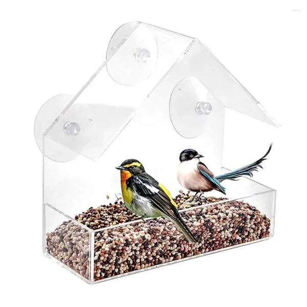 Otros suministros para pájaros Acrílico Transparente Ventosas Alimentadores Ventana de vidrio transparente Alimentador de visualización Semillas colgantes Pajarera Observación de aves Regalos