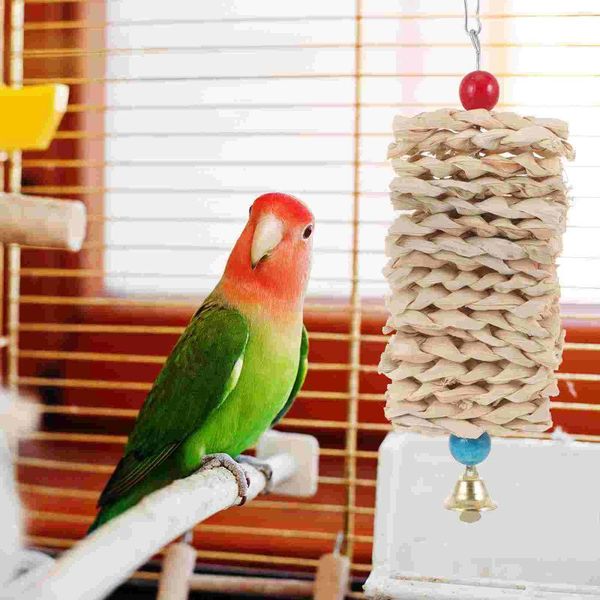 Autres fournitures d'oiseaux anti-rayures perruche mordant jouet de dentition jouet doux perroquet balançoire accessoire de cage à oiseaux
