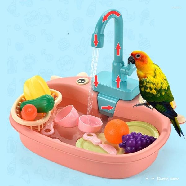 Autres fournitures d'oiseau bain de bain automatique avec robinet feeder bol perroquet baignoire de douche de la piscine de la piscine