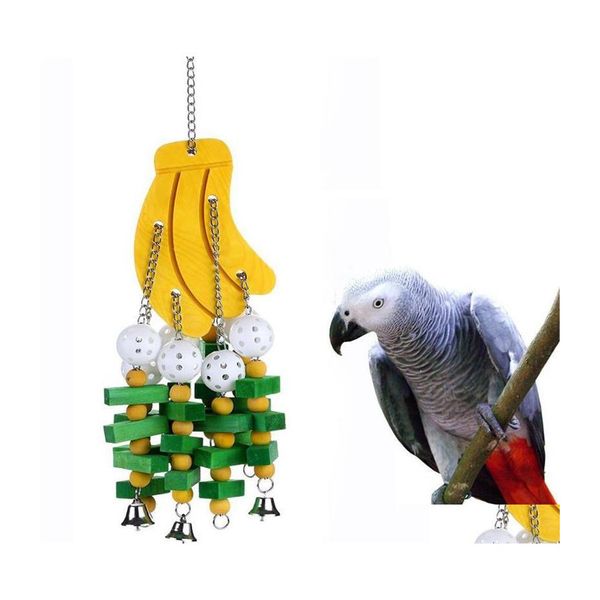 Otros suministros de aves Cadena de pl￡tano Pet Pet Madera Gray AWS Cage Bit Toys Chewing Entrega de juguete Del Home Garden Dhvle