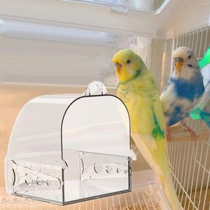 Autres fournitures d'oiseau Baignier plateau de plats accessoires de cage d'oiseau de baignoire de perroquet en cage en cage pour canaries à omeurs de percute perroquets
