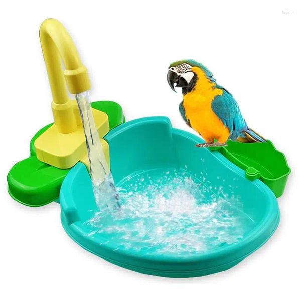 Otros suministros para pájaros Bañera con grifo Loros para mascotas Periquitos Cacatúas Fuentes Spa Piscina Ducha Herramienta de limpieza de juguetes multifuncional