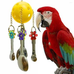 Otros suministros para pájaros grandes compatibles con columpios de acero inoxidable para mascotas, cucharas de juguete para loros para otros