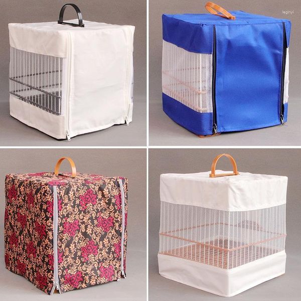 Autres fournitures d'oiseaux Couverture d'oiseaux La cage carrée en acier en plastique Accessoires en tissu Vêtements Yeux brodés Jaune Top Chi