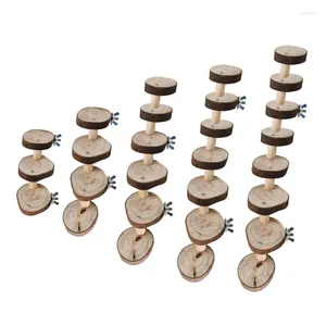 Autres fournitures d'oiseaux Oiseaux Exercice Perches Stand Plate-forme Soins des dents Molaire Cage Accessoire Perroquet en bois Hamster Échelle d'escalade Escaliers