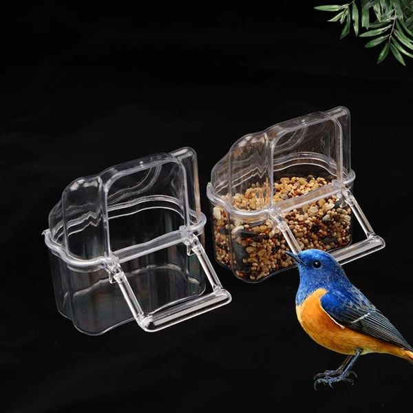 Autres fournitures d'oiseaux Cage Tasses pour mangeoire Perroquet Oiseaux Eau Suspendue Bol Perruche Boîte Pet Transparent En Plastique Conteneur De Nourriture