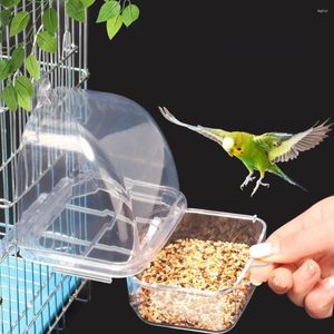 Autres fournitures d'oiseaux Faisseur de cage Transparent Boîte d'alimentation de perroquet en plastique durable