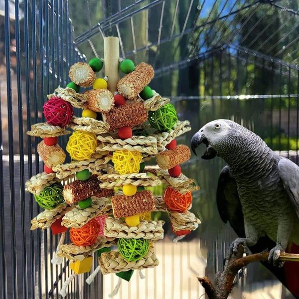 Autres fournitures d'oiseau jouet cage accessoires colorés à mâcher du perroquet suspendu
