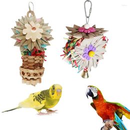 Autres fournitures pour oiseaux Cage jouet pour perroquets plantes naturelles oiseaux molaire fiable mâcher morsure herbe coloré perroquet déchiqueteuses