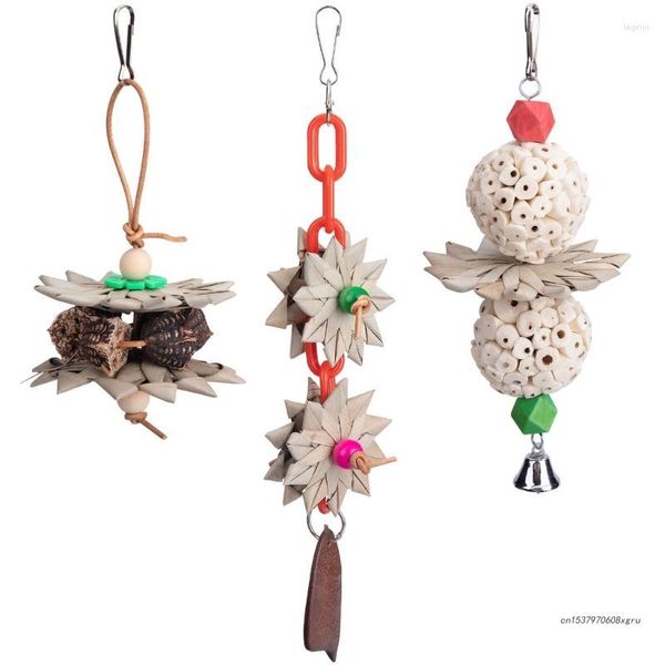 Autres fournitures d'oiseaux Cage jouet pour perroquets herbe naturelle oiseaux molaire fiable morsure à croquer coloré perroquet ennuyeux