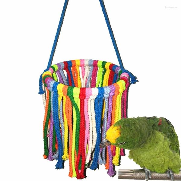 Autres fournitures d'oiseau Toys en cage pour perroquets corde en coton morsure morsure de swing stand de swing stand Toy perroquet