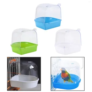 Andere vogelbenodigdheden gekooide papegaai badbuisjovebirds Parakets Budgerigar Canary Bath Box Cage Accessoires Hangende badkuip