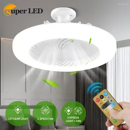 Autres fournitures d'oiseaux Ventilateur de plafond avec lumières et télécommande Base de convertisseur E27 Lampe LED à double usage Ventilateurs silencieux intelligents pour chambre à coucher