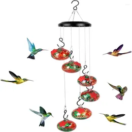 Autres fournitures d'oiseau charmantes Citrins de vent suspendus mangeur de colibris avec des ports d'alimentation de forme de fleur 6 balles pour le patio de jardin de jardin extérieur