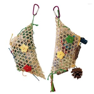 Altre forniture per uccelli Giocattolo da masticare Carta colorata per trituratori di foraggiamento con gancio in metallo per Conure