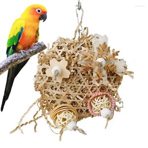 Autres fournitures d'oiseaux mâchez des jouets de maïs naturel époux d'ornements de cage wovened