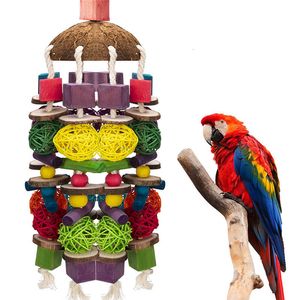 Autres fournitures d'oiseaux Jouets à mâcher Jouets d'entraînement de perroquet Fourrage Cage suspendue Cordes de papier Boule de tréfilage Soulager l'ennui 230130