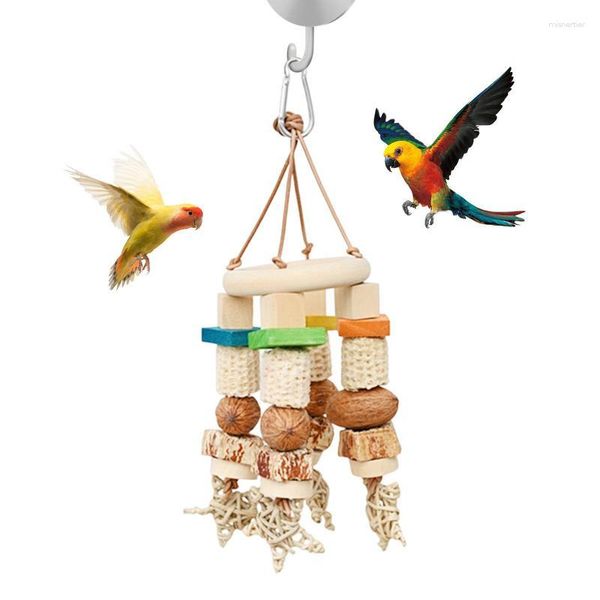 Autres fournitures d'oiseaux jouets à mâcher pour oiseaux cage perruches perroquet blocs en bois tentures d'épis de maïs