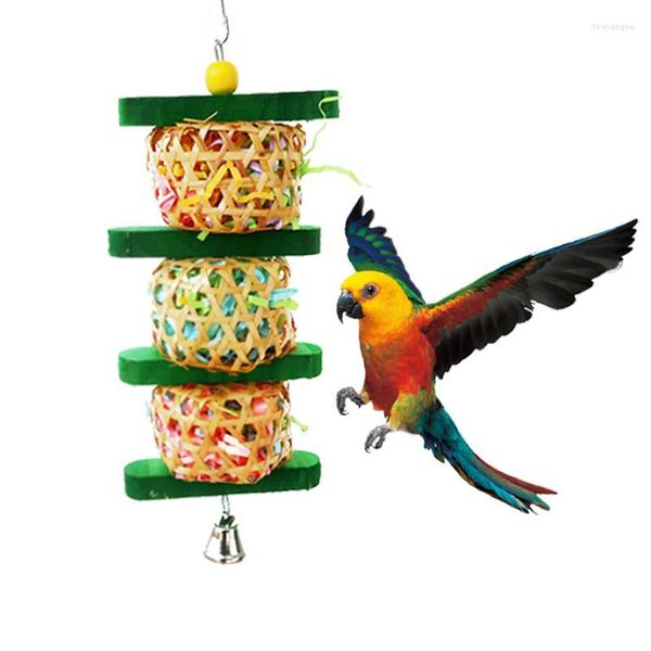 Autres fournitures pour oiseaux jouets à mâcher recherche de nourriture suspendu perroquets Cage déchiquetage pour inséparable calopsitte Conure gris africain