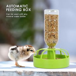 Otros suministros para pájaros Bandeja de alimentación para pollitos Caja de alimentación para mascotas Se puede usar una botella de gran capacidad Conveniente para loros de pollo