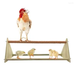 Otros suministros para pájaros Perca de pollo Triángulo Soporte de gallina esmerilado Mesa de madera Juego de juguete para gallinas Columpio hecho a mano Loro grande