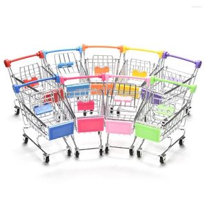 Autres fournitures d'oiseaux coloré drôle mini supermarché panier chariot animal de compagnie perroquet hamster jouet en gros